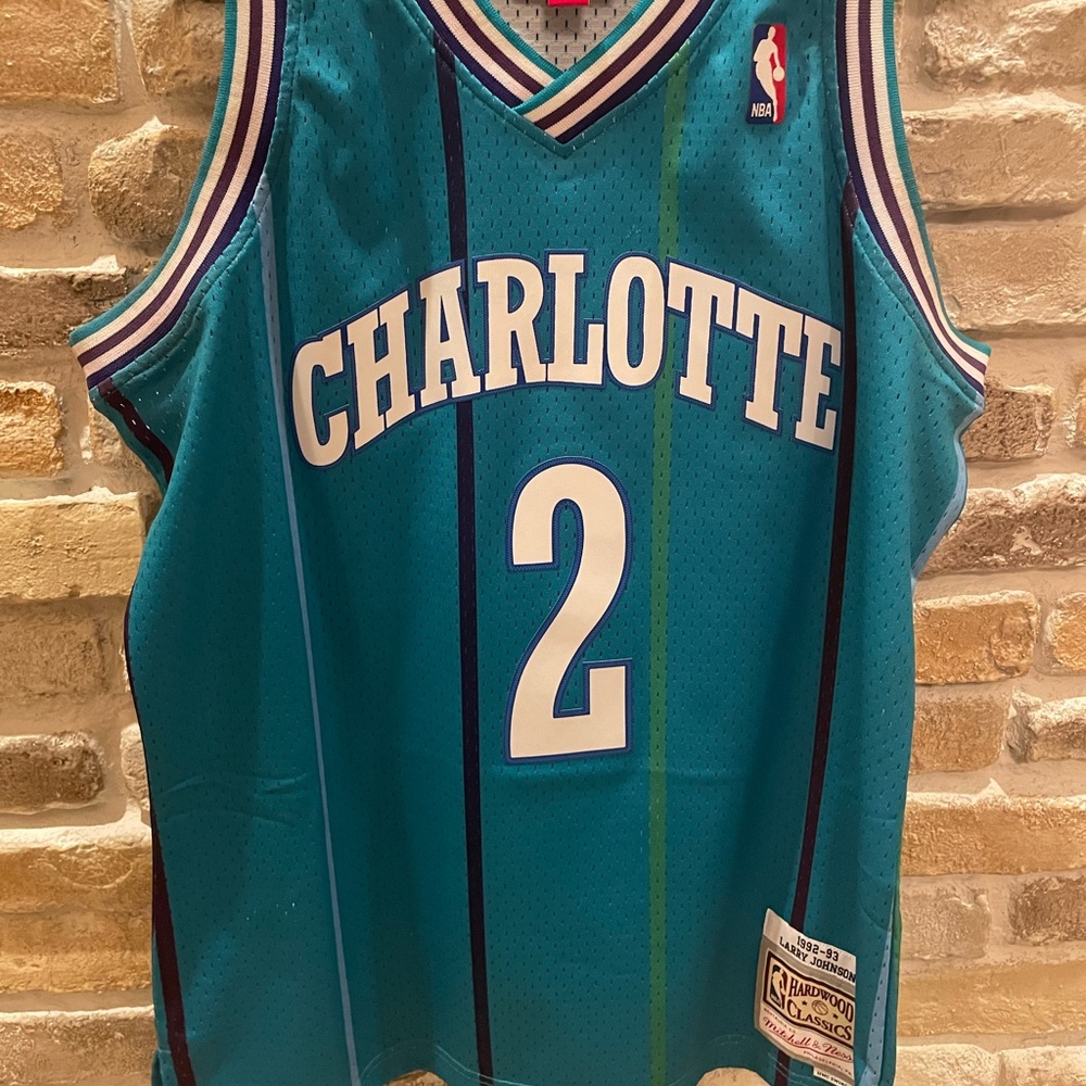 Larry Johnson Hornets Hardwood Classic Mitchell & Ness Jersey